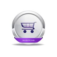 Shopping Circular Vector Purple Web Icon Button N2