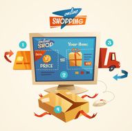 Online shopping concept Web elements Vector illustration