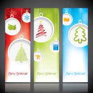 Christmas banners with decorations