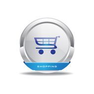 Shopping Circular Vector Blue Web Icon Button