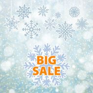 Winter sale background banner and snow Christmas New year Vector