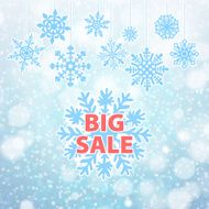 Winter sale background banner and snow Christmas New year Vector N2