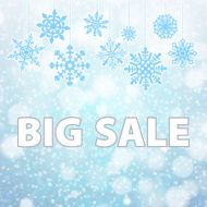 Winter sale background banner and snow Christmas New year Vector N3