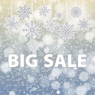 Winter sale background banner and snow Christmas New year Vector N4