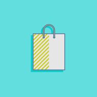 vector illustration with a shopping bag in flat style design