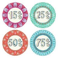 Set of four colorful sale icons N2
