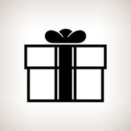 Silhouette gift box on a light background vector illustration