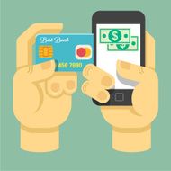 Vector flat online payment illustration