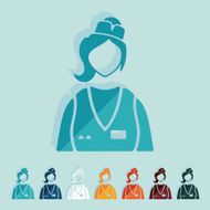 Flat design saleswoman N2