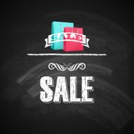 vintage poster with shopping bag sale concept chalkboard texture