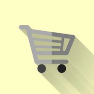 colorful flat design shopping cart icon
