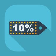 Flat modern design with shadow discount coupon sticker