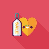 Valentine's Day SALE flat icon with long shadow eps10 N66