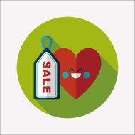 Valentine's Day SALE flat icon with long shadow eps10 N68