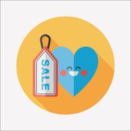 Valentine's Day SALE flat icon with long shadow eps10 N69