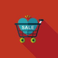 Valentine's Day SALE flat icon with long shadow eps10 N72