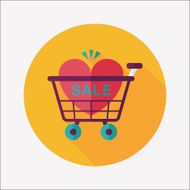 Valentine's Day SALE flat icon with long shadow eps10 N78
