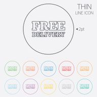 Free delivery sign icon Delivery button N2