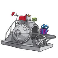 santa and presents vector