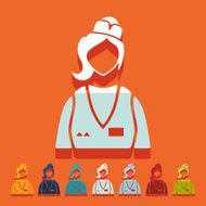 Flat design saleswoman N3