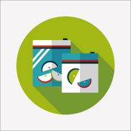 kitchenware zipper bags flat icon with long shadow eps10 N18