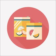 kitchenware zipper bags flat icon with long shadow eps10 N21