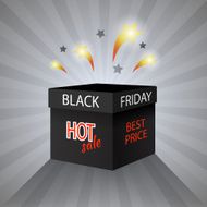 Black friday sale box on grey background
