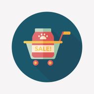 Pet sale shopping flat icon with long shadow eps10 N7