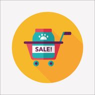 Pet sale shopping flat icon with long shadow eps10 N8