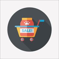 Pet sale shopping flat icon with long shadow eps10 N9