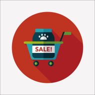 Pet sale shopping flat icon with long shadow eps10 N10
