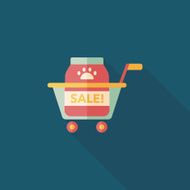 Pet sale shopping flat icon with long shadow eps10 N11