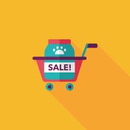 Pet sale shopping flat icon with long shadow eps10 N12