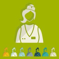 Flat design saleswoman N4