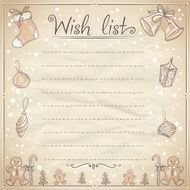 Christmas wish list illustration