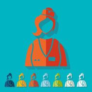 Flat design saleswoman N5