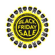 Black Friday Sale scull circle icon White background