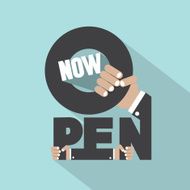 Open Typography Symbol Design Vector Illustration