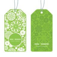 Vector abstract green and white circles vertical round frame pattern