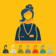 Flat design saleswoman N6