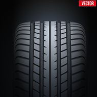 Realistic rubber tires banner Vector Illustration