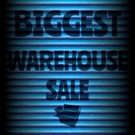 Biggest warehouse sale blue template