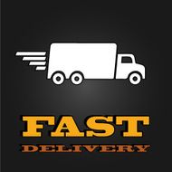 delivery van poster with fast and letters