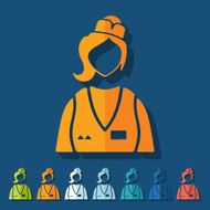 Flat design saleswoman N7