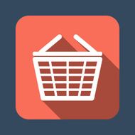 supermarket shopping basket vector icon N2