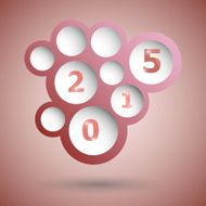 2015 with abstract red speech bubble background