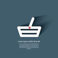 Shopping basket symbol with long flat shadow