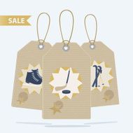 Set of sports labels or tags