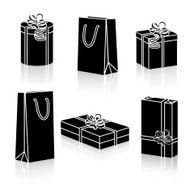 set of silhouettes gift packages for the holidays