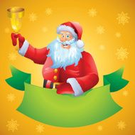 Santa christmas card with yellow background